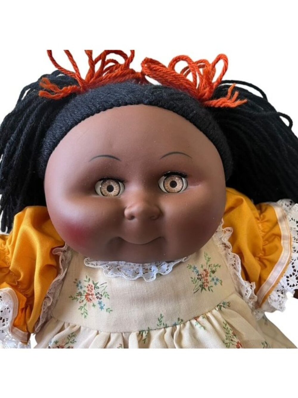 African American Little Girl Handmade Soft Sculpture Doll - Picture 7 of 7